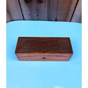 Antique WHEELER & WILSON Sewing Machine Parts Box Oak Original Hardware Wood